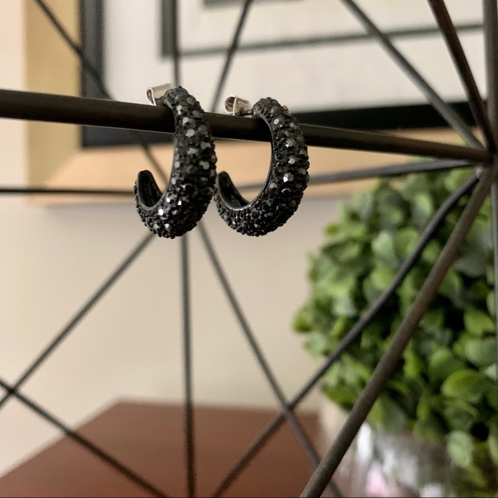 Black Hoop Earrings